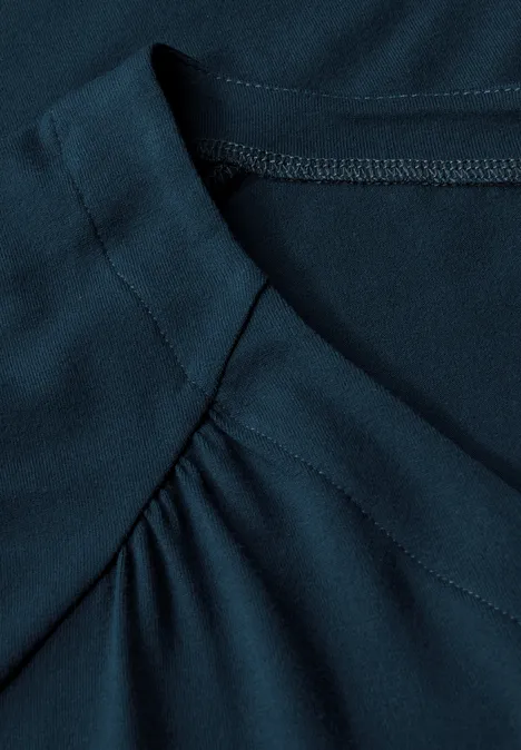 Jersey-Shirt mit Elastiksaum tide blue