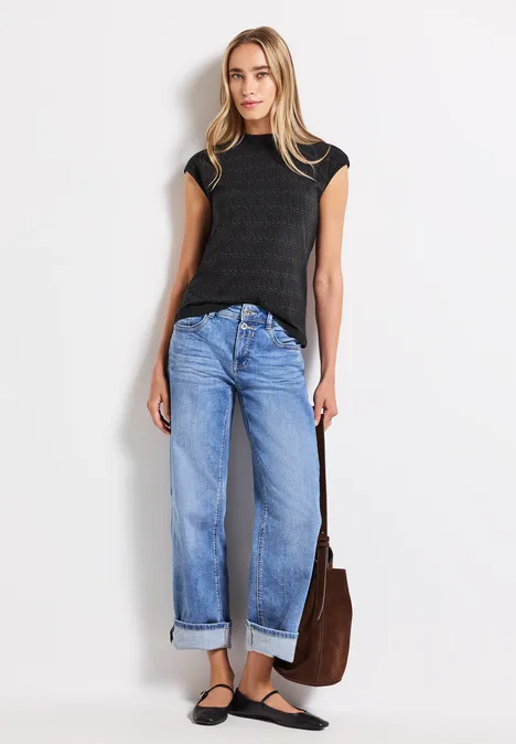Basic Shirt mit Turtleneck deepwater blue