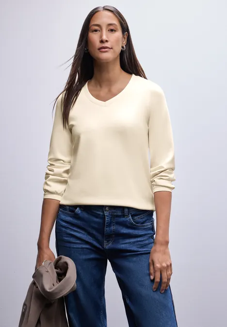 Silk-Look Shirt soft beige