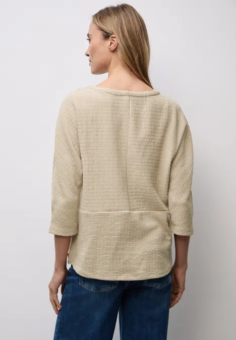 Glitzerndes Strukturshirt sanded beige
