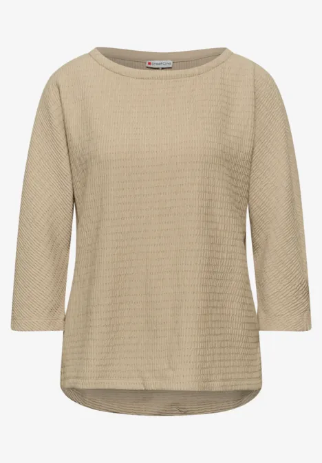 Glitzerndes Strukturshirt sanded beige