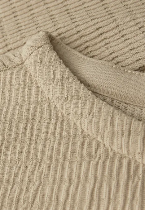 Glitzerndes Strukturshirt sanded beige