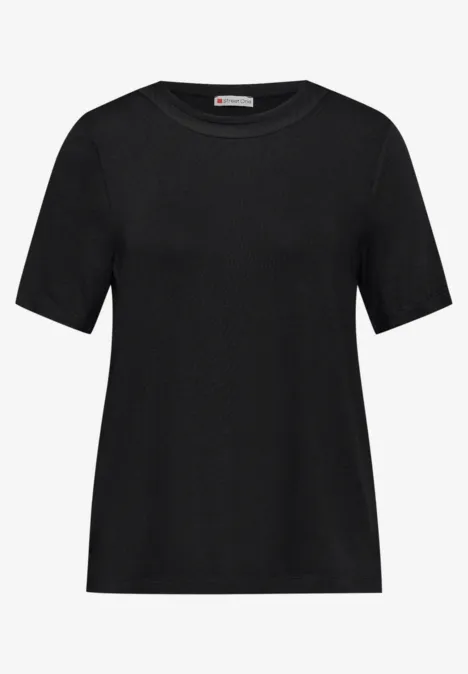 Shirt mit Chiffon-Detail Black