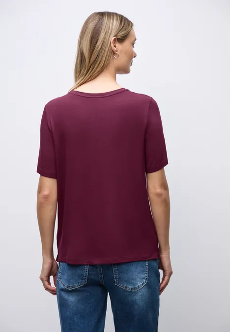 Shirt mit Chiffon-Detail noble red