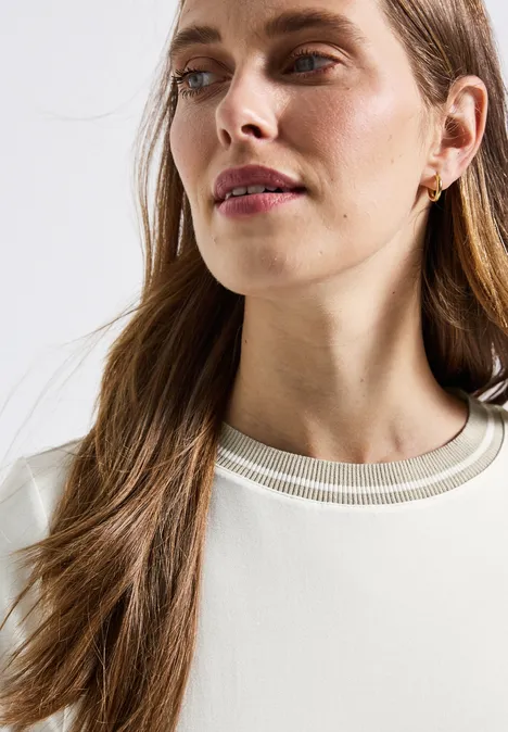 Shirt mit Rippdetail off white