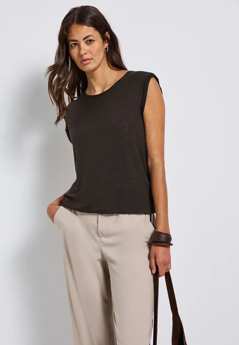 Shirt mit Dekotapes deep roast brown