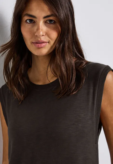 Shirt mit Dekotapes deep roast brown