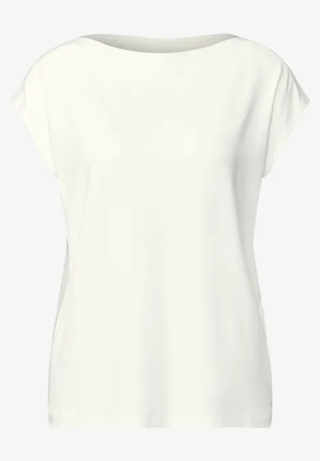 T-shirt U-Boot avec détail côtelé off white