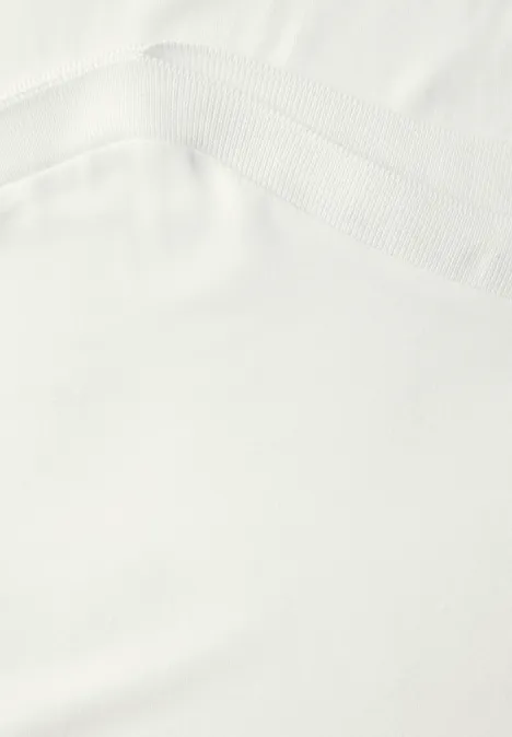 Shirt met U-boot en geribd detail off white