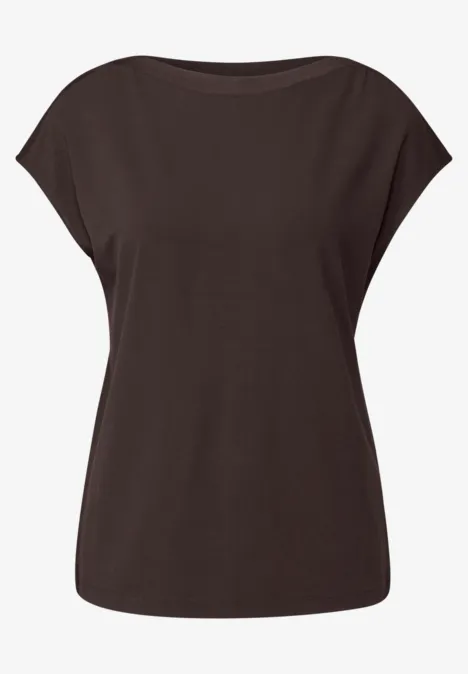 U-Boot Shirt mit Rippdetail deep roast brown