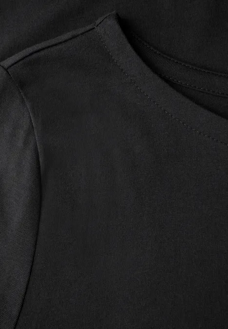 Shirt mit U-Boot-Ausschnitt Black