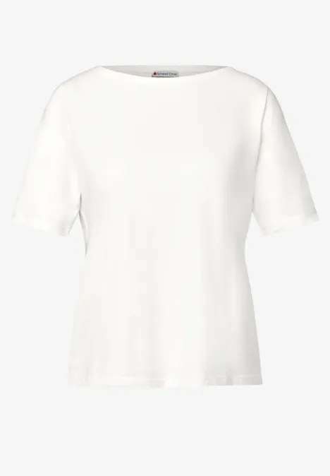 Shirt met boothals off white