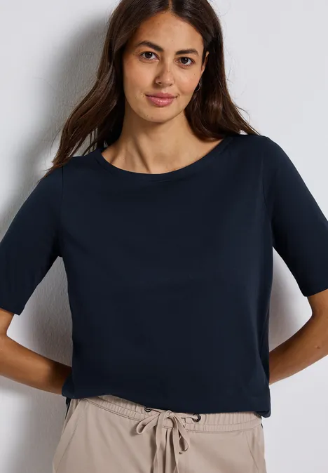 Shirt mit U-Boot-Ausschnitt deep blue