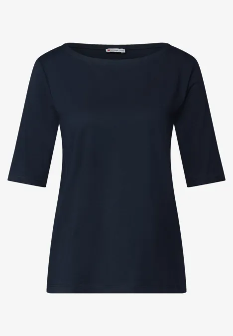 Shirt mit U-Boot-Ausschnitt deep blue
