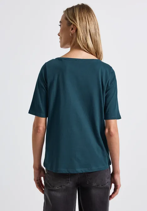 Shirt mit U-Boot-Ausschnitt tide blue