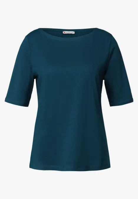 Shirt mit U-Boot-Ausschnitt tide blue