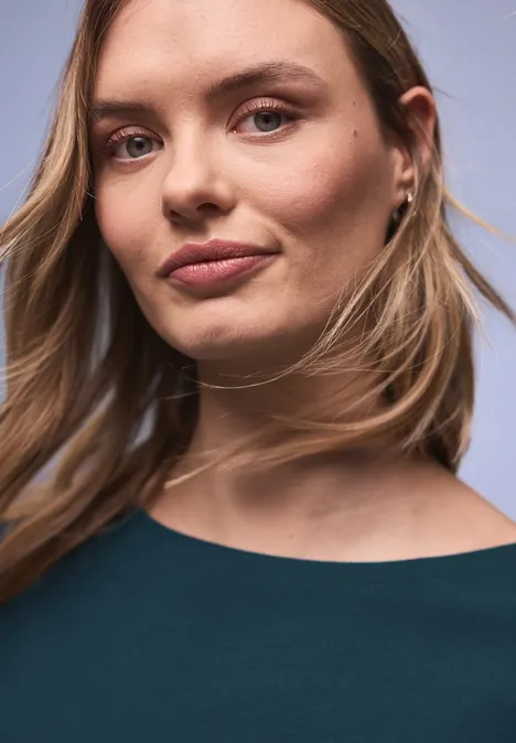 T-shirt avec encolure en U tide blue