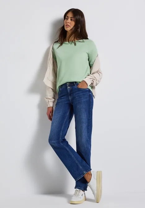 Shirt mit U-Boot-Ausschnitt serene green