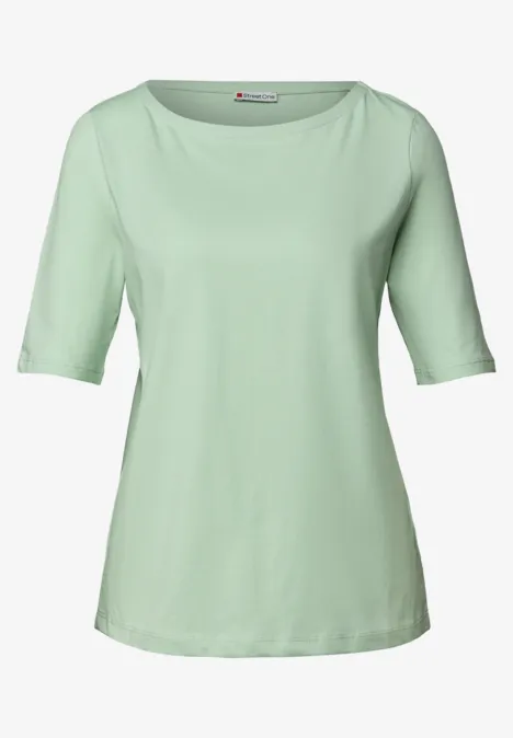 Shirt mit U-Boot-Ausschnitt serene green