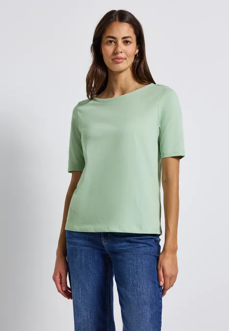 Shirt mit U-Boot-Ausschnitt serene green