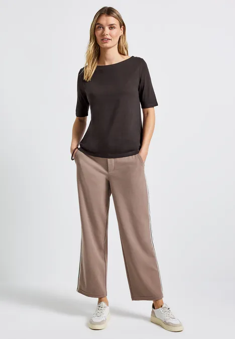 Shirt mit U-Boot-Ausschnitt deep roast brown