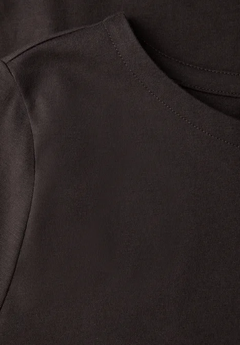 Shirt mit U-Boot-Ausschnitt deep roast brown