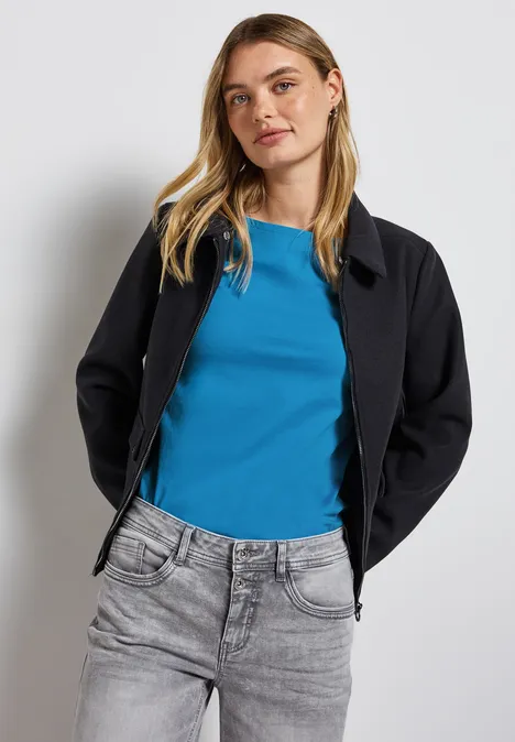 Shirt mit U-Boot-Ausschnitt polaris blue