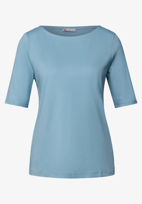 Shirt mit U-Boot-Ausschnitt glacier blue