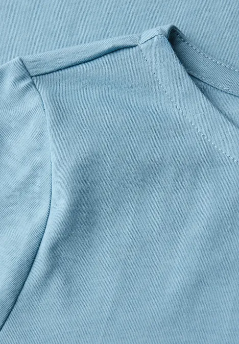 Shirt mit U-Boot-Ausschnitt glacier blue