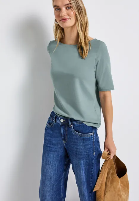 Shirt mit U-Boot-Ausschnitt arona blue