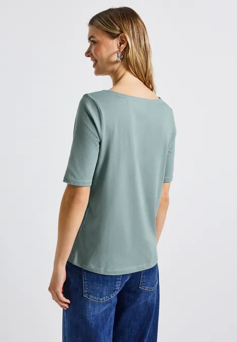 Shirt mit U-Boot-Ausschnitt arona blue