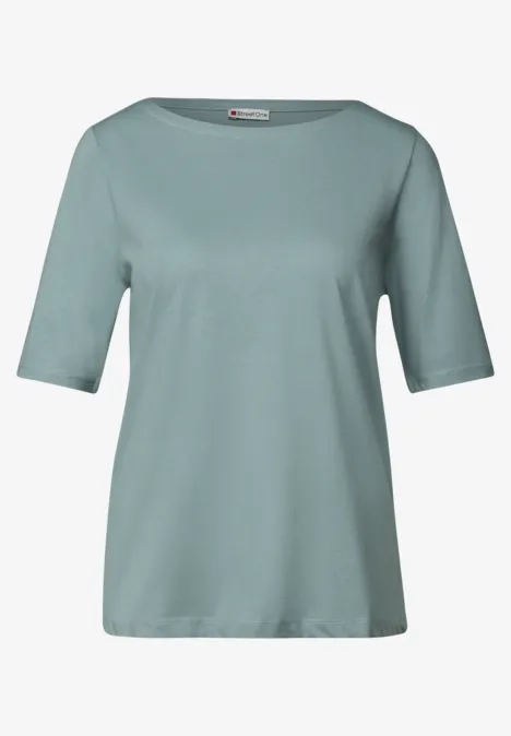 Shirt mit U-Boot-Ausschnitt arona blue