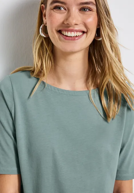 Shirt mit U-Boot-Ausschnitt arona blue