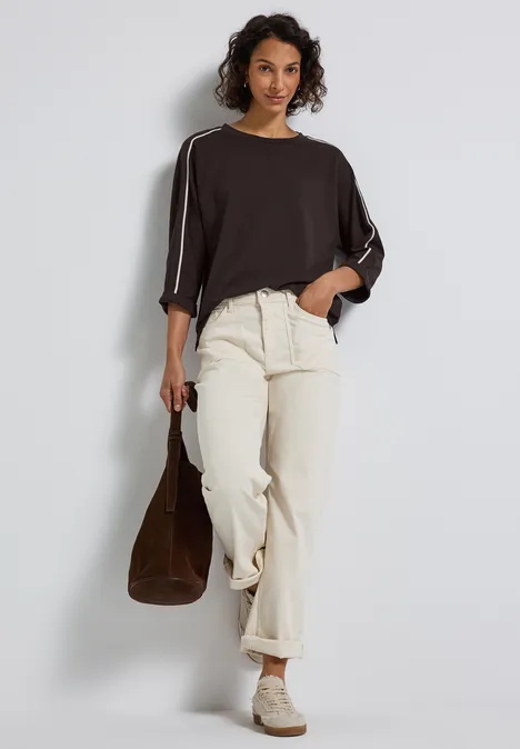 Shirt mit Galonstreifen deep roast brown