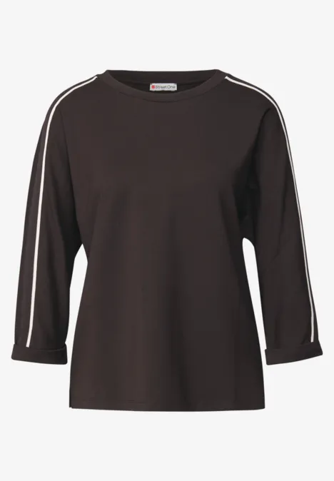 Shirt mit Galonstreifen deep roast brown