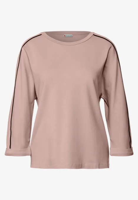 Shirt mit Galonstreifen faded rose