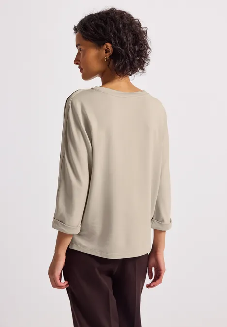 Shirt mit Gallonstreifen morning beige