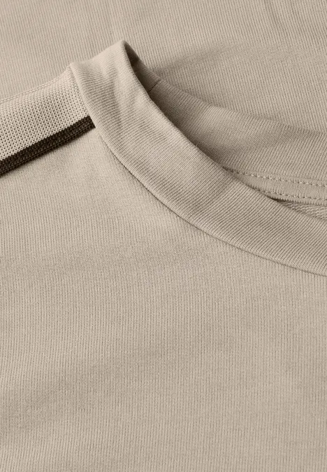Shirt mit Gallonstreifen morning beige
