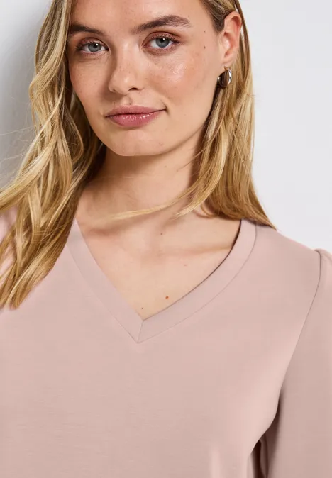 Silk-Look Shirt mit Raffung faded rose