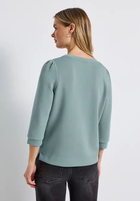 Silk-Look Shirt mit Raffung arona blue