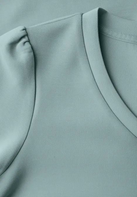 Silk-Look Shirt mit Raffung arona blue