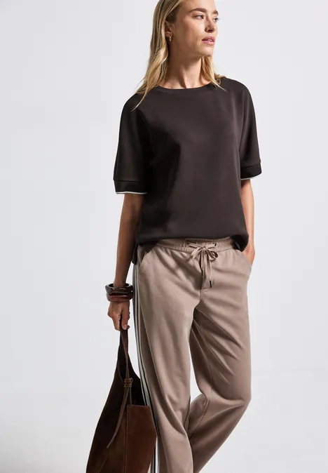 Silk-Look Shirt deep roast brown
