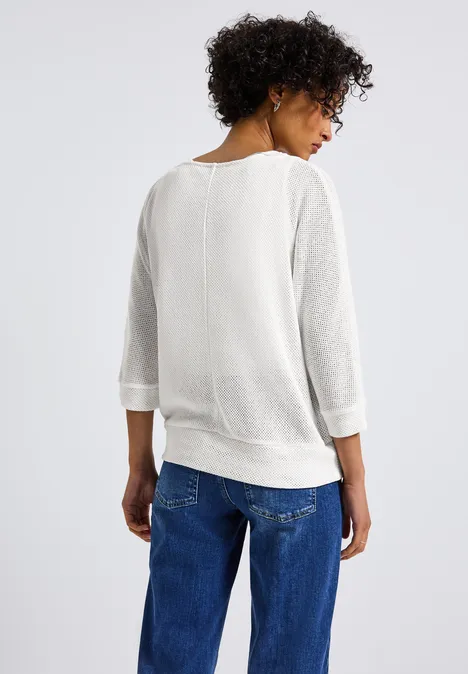 Strick-Look Shirt off white