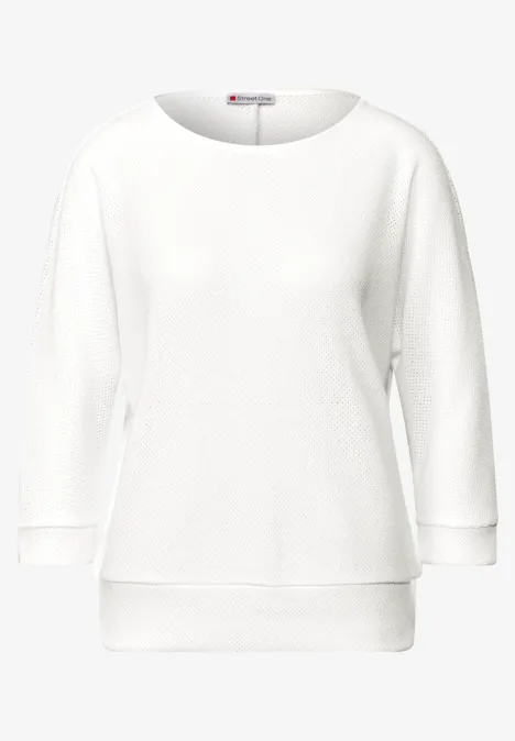Strick-Look Shirt off white