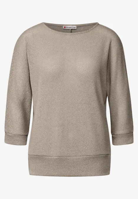 Strick-Look Shirt morning beige
