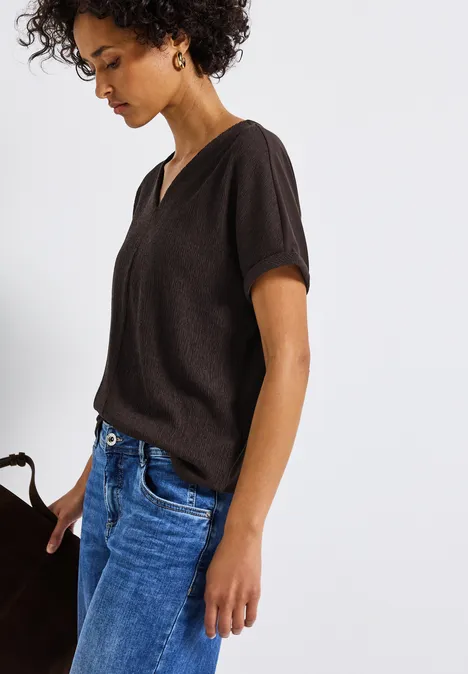 Strukturmix Shirt deep roast brown