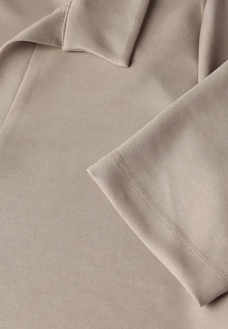 Silk-Look Poloshirt morning beige