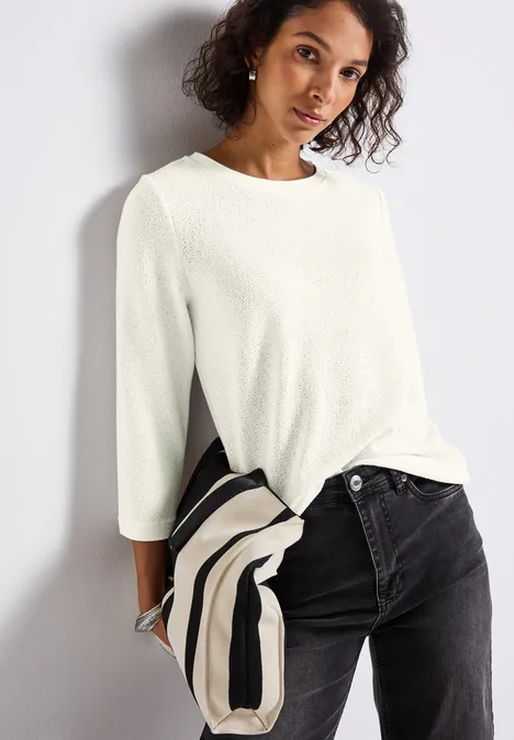 Strick-Look Shirt off white