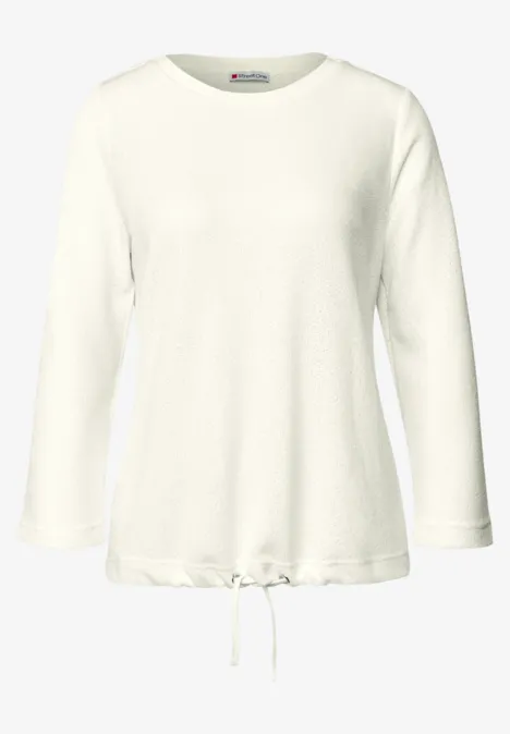 Strick-Look Shirt off white