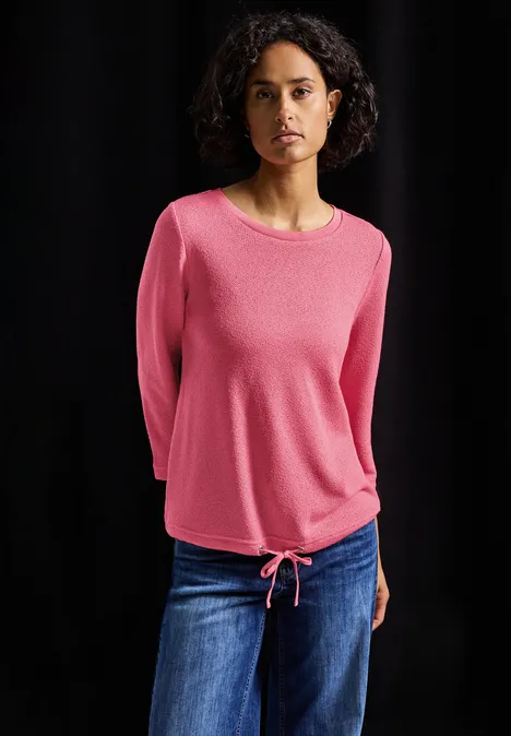 Strick-Look Shirt almond coral